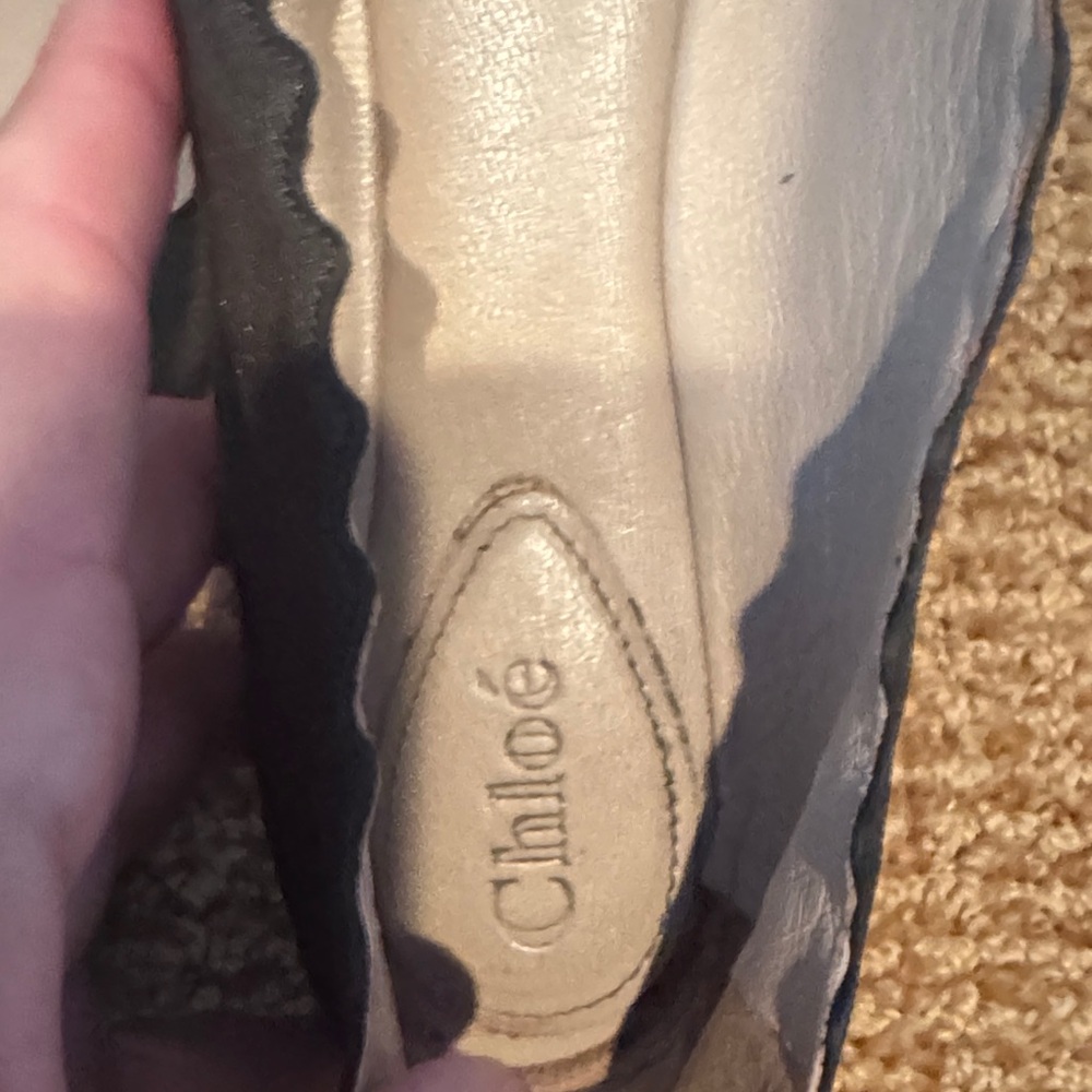 Chloe dark bronze scallop ballet flats - Picture 3 of 3